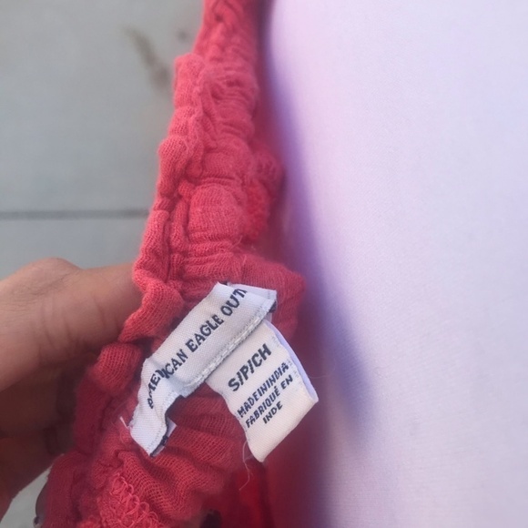 American Eagle Red Off Shoulder Boho Peasant Top – S/P - Picture 6 of 9